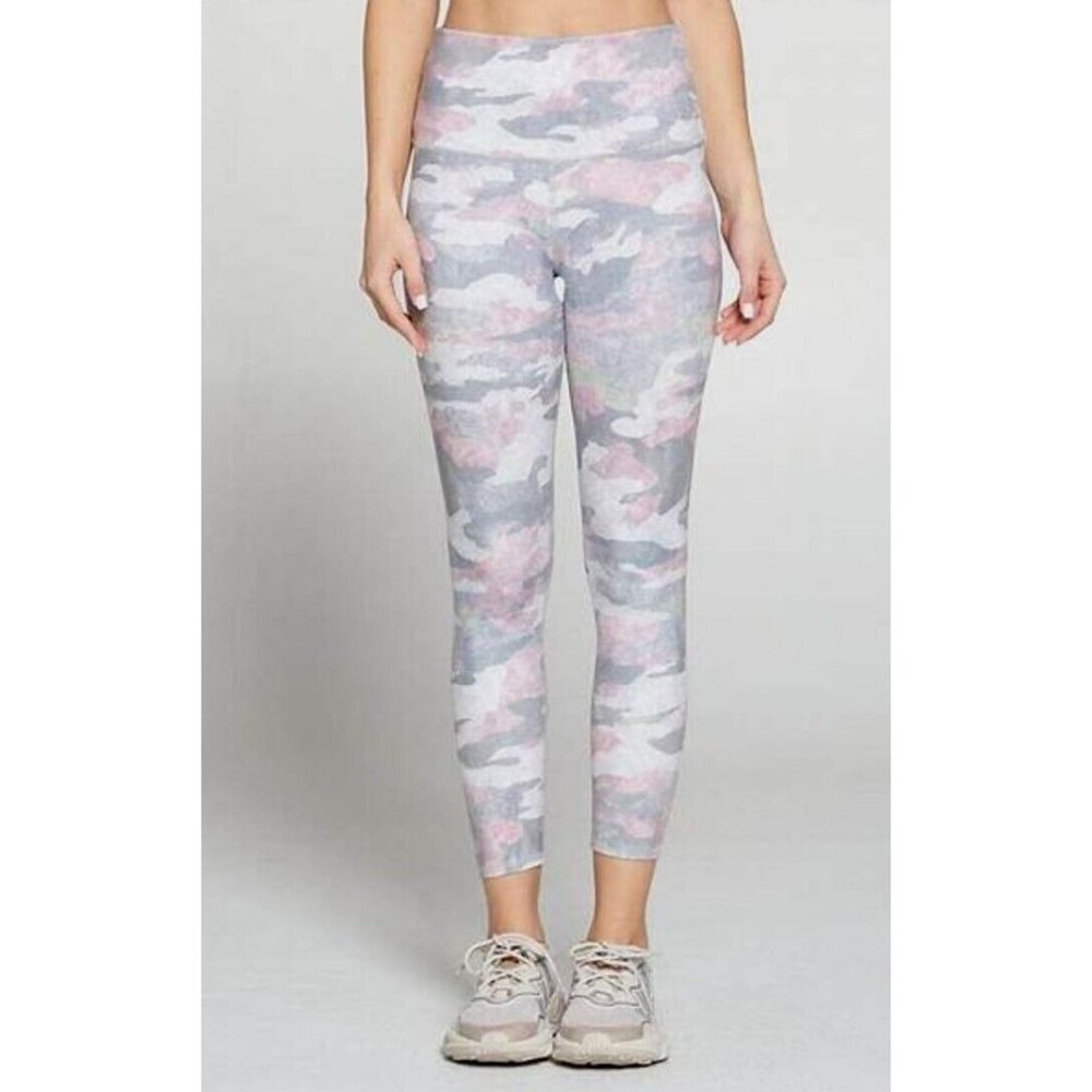 EVCR Evolution & Creation Briana  Legging Large High Rise Gray Pink Camo Print